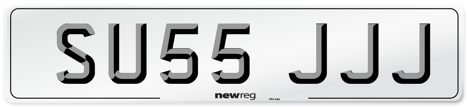 SU55 JJJ Number Plate from New Reg